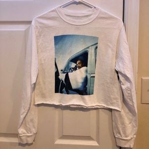 snoop dog graphic long sleeve crop top